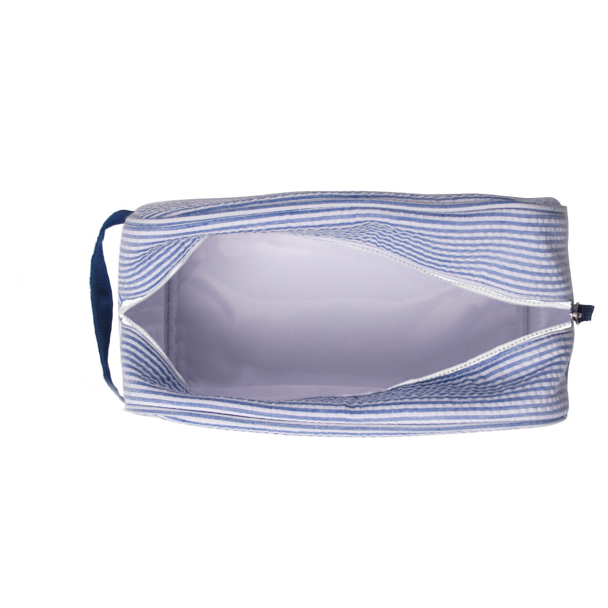 20Pcs Seersucker Handle Cosmetic Bag Bridesmaid Bags Navy Gift Organizer Bag Travel Toiletry Bag