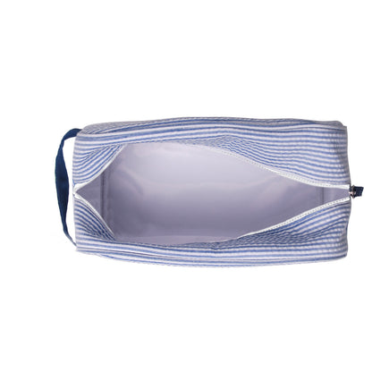 20Pcs Seersucker Handle Cosmetic Bag Bridesmaid Bags Navy Gift Organizer Bag Travel Toiletry Bag