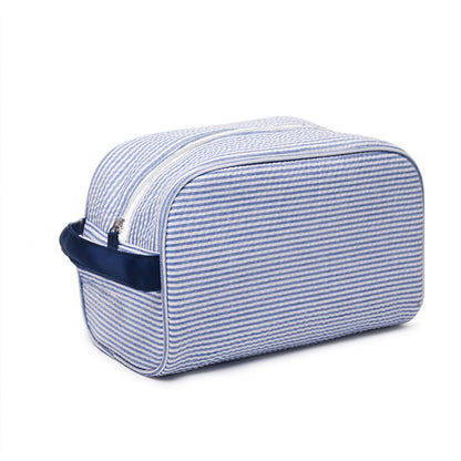 20Pcs Seersucker Handle Cosmetic Bag Bridesmaid Bags Navy Gift Organizer Bag Travel Toiletry Bag