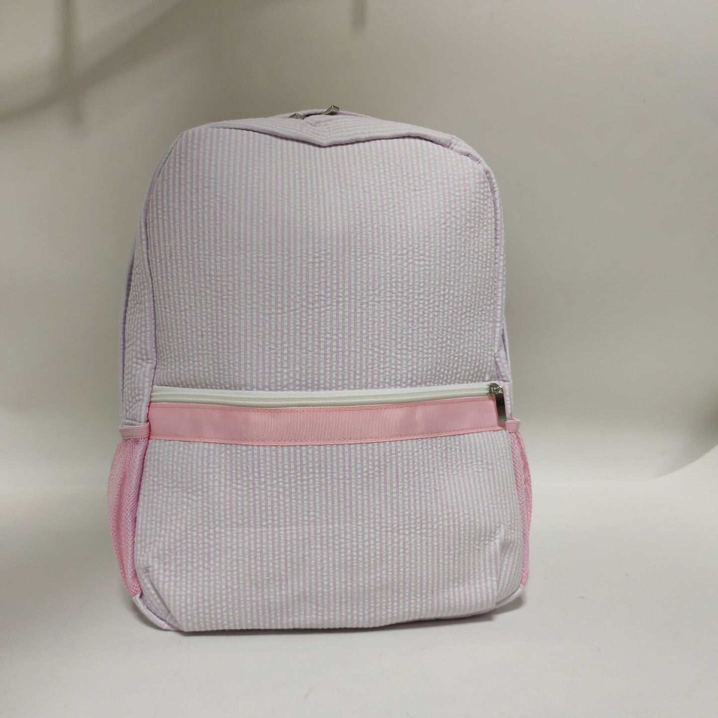 25Pcs Baby Pink Backpack School Seersucker Full Size Backpack
