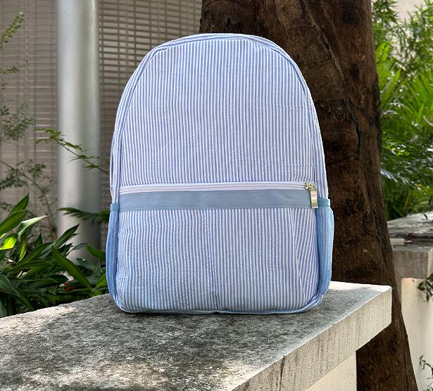 25Pcs Baby blue Backpack School Seersucker Full Size Backpack