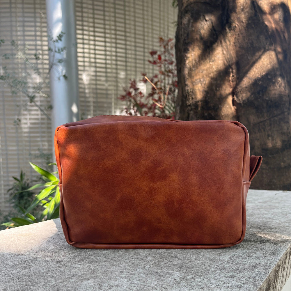 25Pcs Free Shipping Light Brown Shaving Bag Toiletry Case Women Cosmetic Bag