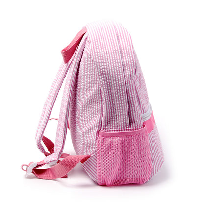 25Pcs Free Shipping Kid Preschool Backpack Pink Seersucker Backpacks Cute Toddler Bookbag For Kids