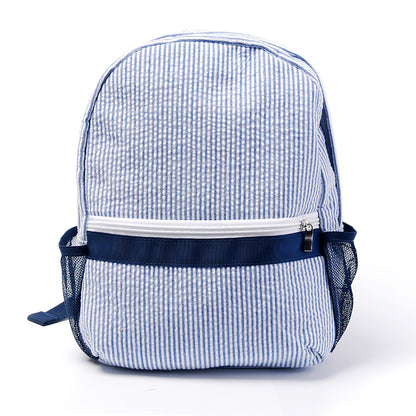 25Pcs Free Shipping Kid Preschool Backpack Navy Seersucker Backpacks Cute Toddler Bookbag For Kids