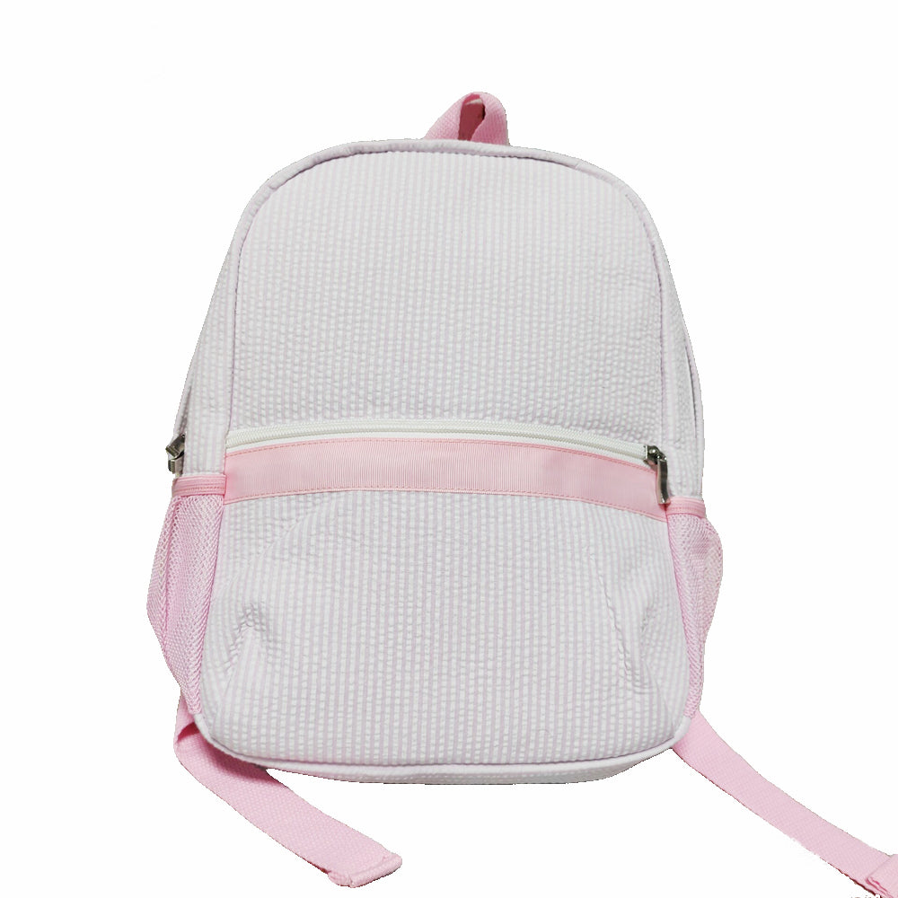25Pcs Baby Pink Backpack School Seersucker Full Size Backpack