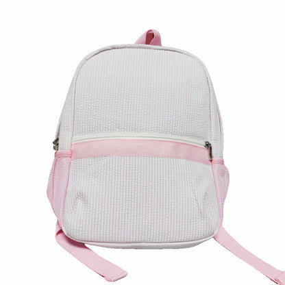 25Pcs Baby Pink Backpack School Seersucker Full Size Backpack