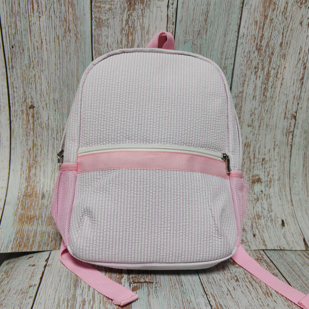25Pcs Free Shipping Kid Preschool Backpack Baby Pink Seersucker Backpacks Cute Toddler Bookbag For Kids