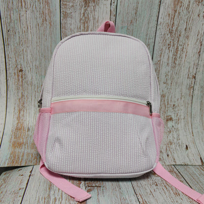 25Pcs Free Shipping Kid Preschool Backpack Baby Pink Seersucker Backpacks Cute Toddler Bookbag For Kids