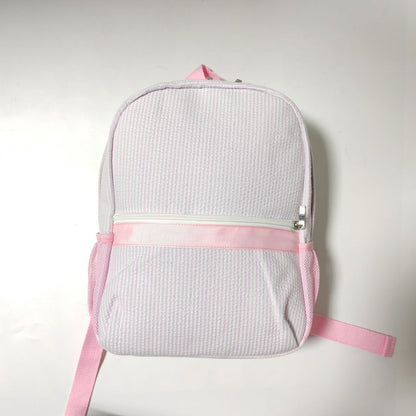 25Pcs Free Shipping Kid Preschool Backpack Baby Pink Seersucker Backpacks Cute Toddler Bookbag For Kids