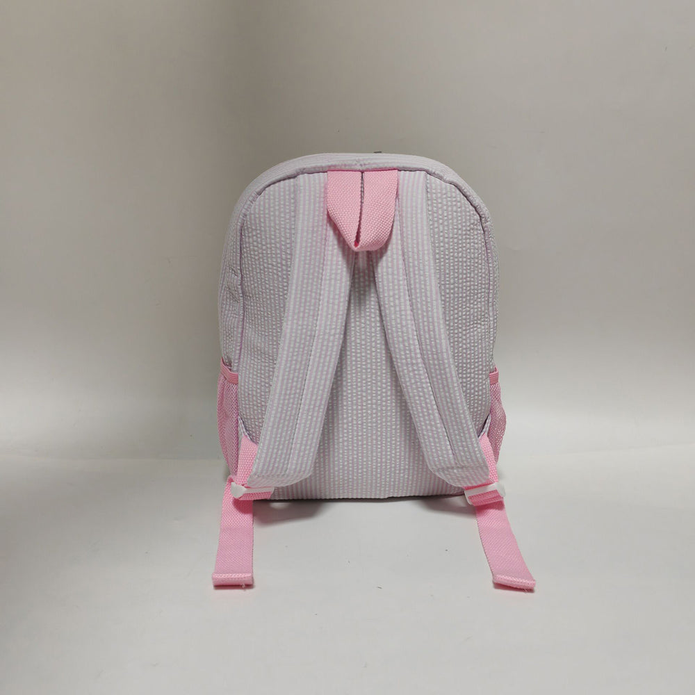 25Pcs Free Shipping Kid Preschool Backpack Baby Pink Seersucker Backpacks Cute Toddler Bookbag For Kids
