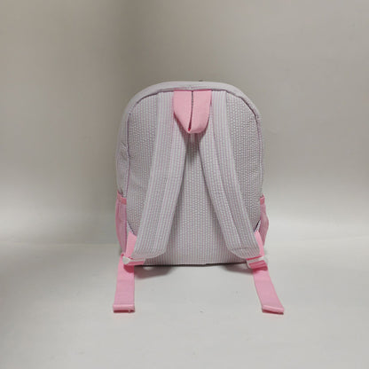 25Pcs Free Shipping Kid Preschool Backpack Baby Pink Seersucker Backpacks Cute Toddler Bookbag For Kids