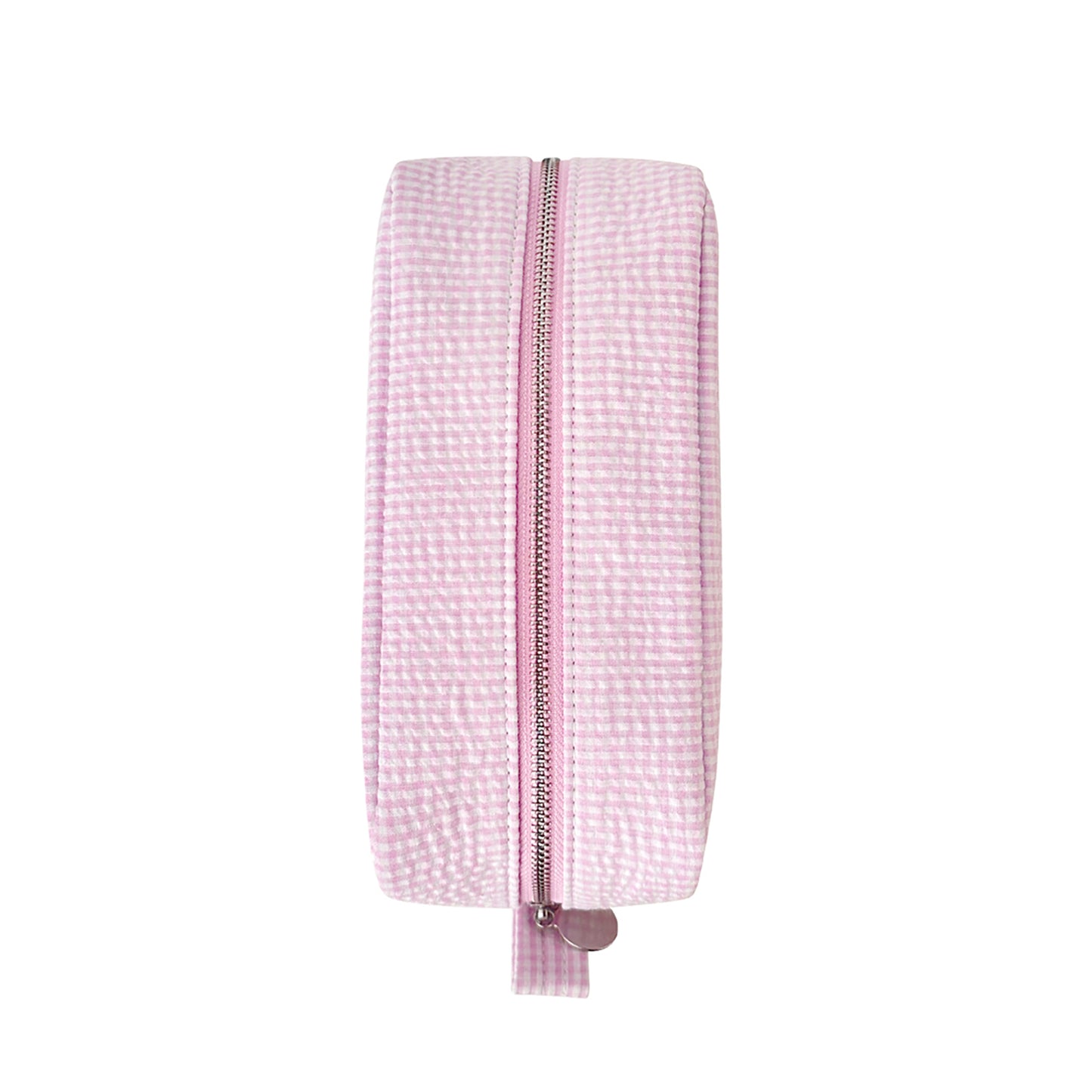25Pcs Gingham Seersucker Cosmetic Bag Pink Sweet Check Makeup Bag