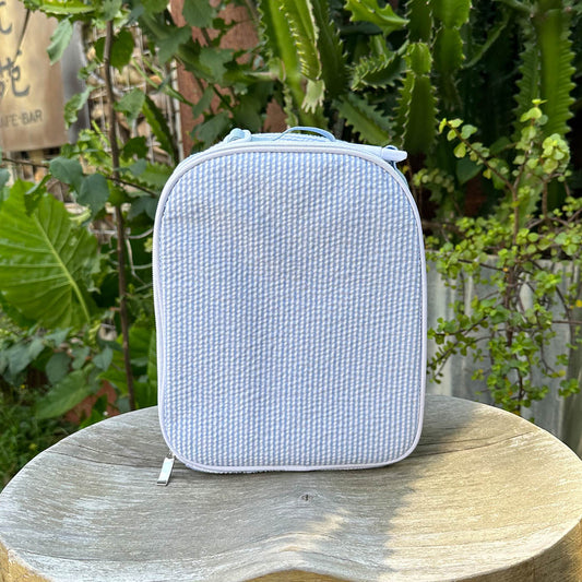 25Pcs Free Shipping BABYblue Seersucker Lunch Box Striped Food Bag for Daily Use Cooler Bag