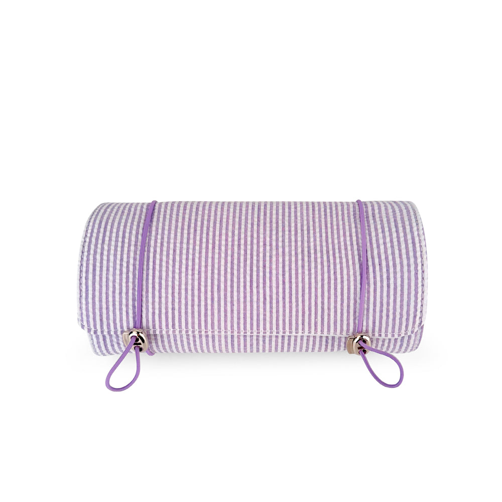 20Pcs Seersucker Roll up Organizer Bag Purple Makeup Bag Mesh Bag Inside Travel Bag