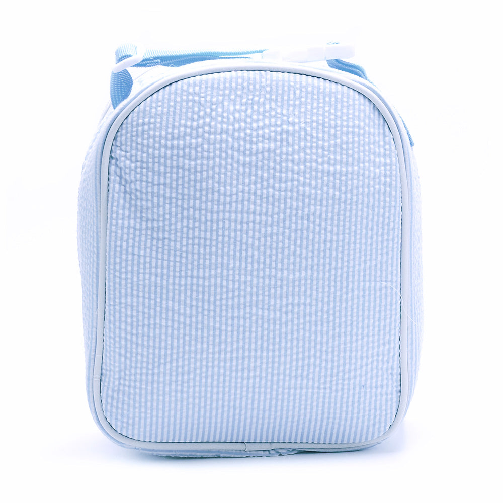 25Pcs Free Shipping BABYblue Seersucker Lunch Box Striped Food Bag for Daily Use Cooler Bag
