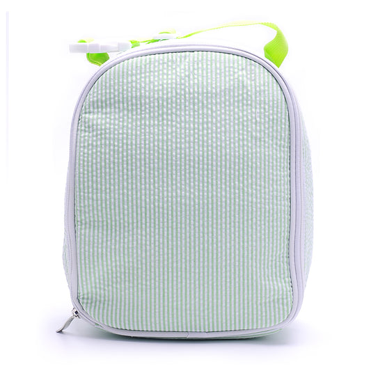 25Pcs Green Seersucker Lunch Box Striped Food Bag for Daily Use Cooler Bag