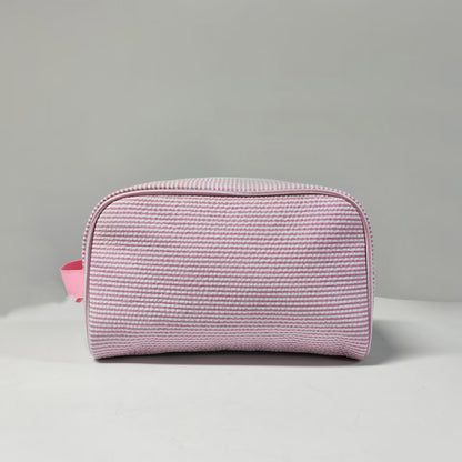 20Pcs Seersucker Handle Cosmetic Bag Bridesmaid Bags Pink Gift Organizer Bag Travel Toiletry Bag