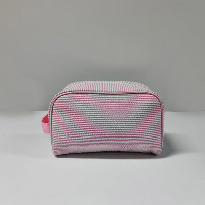 20Pcs Seersucker Handle Cosmetic Bag Bridesmaid Bags Pink Gift Organizer Bag Travel Toiletry Bag