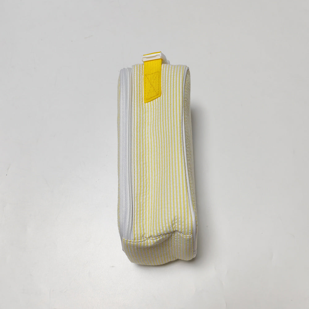 25Pcs Yellow Seersucker Lunch Box Striped Food Bag for Daily Use Cooler Bag