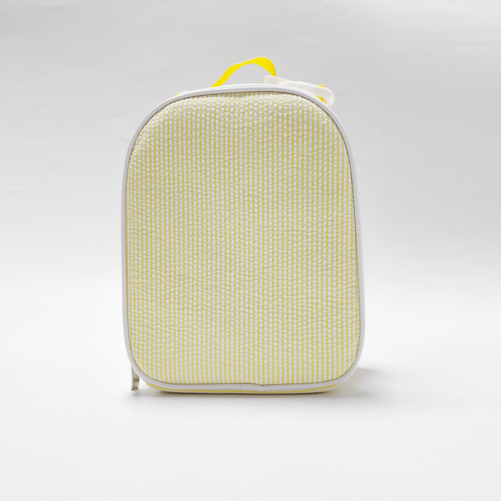 25Pcs Yellow Seersucker Lunch Box Striped Food Bag for Daily Use Cooler Bag
