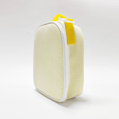 25Pcs Yellow Seersucker Lunch Box Striped Food Bag for Daily Use Cooler Bag